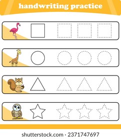 Tracing lines of different shape for kids