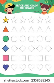 Tracing Lines Exercise Worksheet For Kids