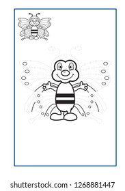 Tracing Lines game  vector for preschool or kindergarten  and special Education. Developing fine motor skills . It great for beginning learners 
