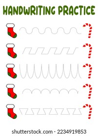 Tracing lines. Handwriting practice for children.Practicing fine motor skills. Educational game for preschool kids. Vector illustration