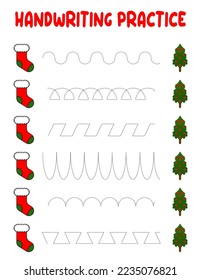 Rastreo de líneas. Práctica de escritura a mano para niños.Práctica de buenas habilidades motoras. Juego educativo para niños de preescolar. Ilustración del vector