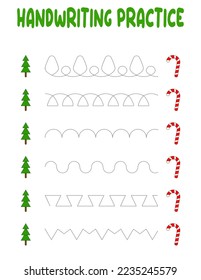 Rastreo de líneas. Práctica de escritura a mano para niños.Práctica de buenas habilidades motoras. Juego educativo para niños de preescolar. Ilustración del vector