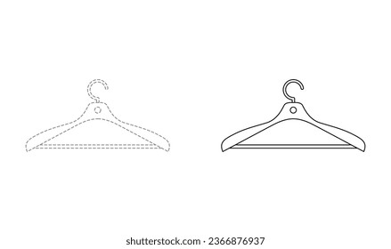 Tracing lines for toddlers. Handwriting practice sheet. Educational children game, printable worksheet for kids with Cloth Hanger