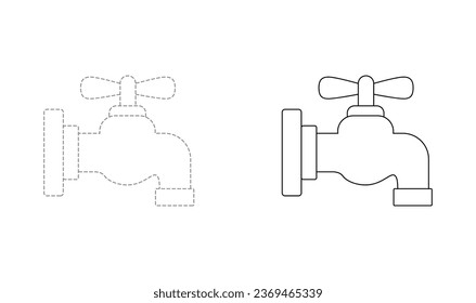 Tracing lines for toddlers. Handwriting practice sheet. Educational children game, printable worksheet for kids with Tap