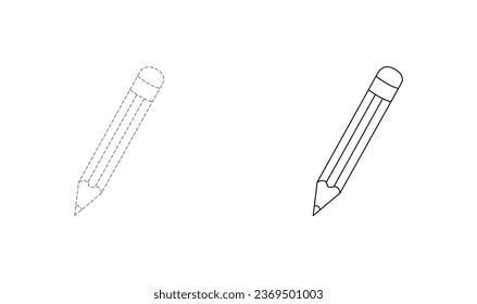 Tracing lines for toddlers. Handwriting practice sheet. Educational children game, printable worksheet for kids with Pencil