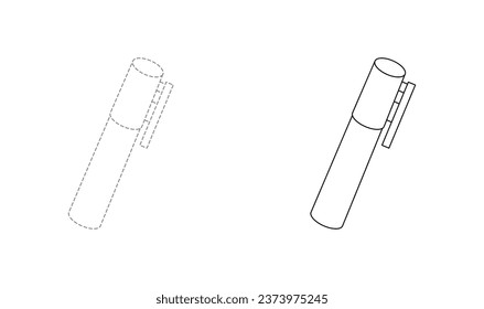Rastreo de líneas para niños pequeños. Hoja de prácticas de escritura a mano. Juego infantil educativo, hoja de cálculo imprimible para niños con Pen