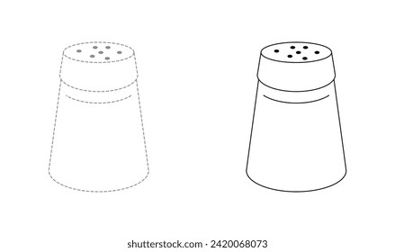 Rastreo de líneas para niños pequeños. Hoja de prácticas de escritura a mano. Juego infantil educativo, hoja de cálculo imprimible para niños con botella de sal
