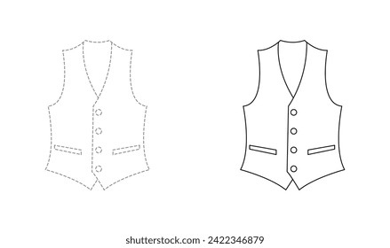 Tracing lines for toddlers. Handwriting practice sheet. Educational children game, printable worksheet for kids with Waistcoat