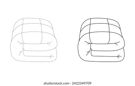 Ausrufeanlagen für Kleinkinder. Handschriftenpraxisblatt. Kinderspiel, druckbares Arbeitsblatt für Kinder mit Blanket