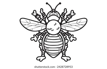 Tracing lines for toddlers. Handwriting practice sheet. Educational children game, printable worksheet for kids with Bee