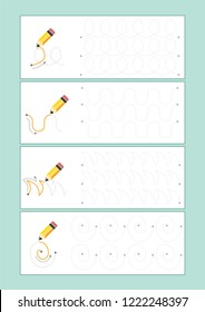 Tracing Lines vector for preschool or kindergarten  and special Education. Developing fine motor skills . It great for beginning learners 