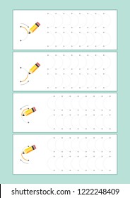 Tracing Lines vector for preschool or kindergarten  and special Education. Developing fine motor skills . It great for beginning learners 