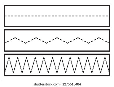 Tracing Lines vector for preschool or kindergarten  and special Education. Developing fine motor skills . It great for beginning learners 
