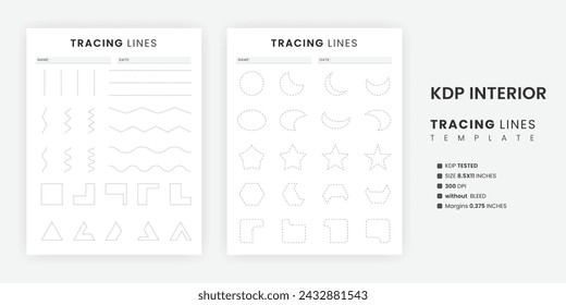 Tracing Lines Worksheets for 3 Year Olds | Line Tracing for Preschool