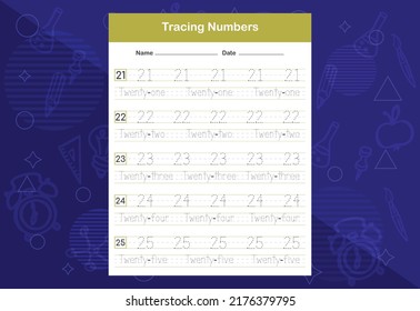 Tracing Numbers Worksheets. An educational worksheet for kids. Learn Numbers.