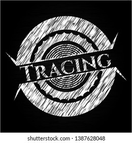 Tracing on blackboard. Vector Illustration. Detailed.