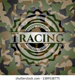 Tracing on camo pattern. Vector Illustration. Detailed.