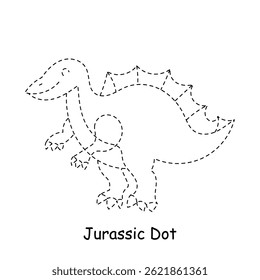 Design de desenho de dinossauro de contorno de traçado