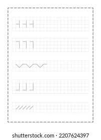 Tracing page practice,line grey, background illustration