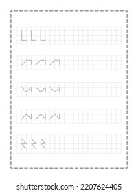 Tracing page practice,line grey, background illustration