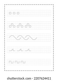 Tracing page practice,line grey, background illustration