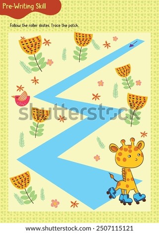 Tracing practice for kids. Pre-writing worksheet for little children. Preschool or kindergarten handwriting practice. Fine motor skills. Educational activity children game.