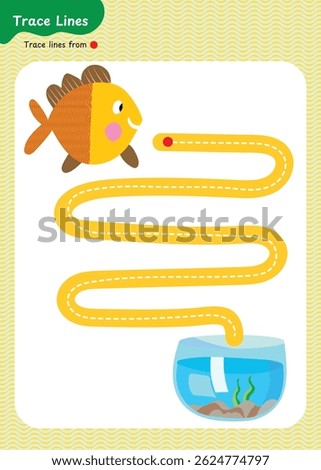 Tracing practice for kids. Pre-writing worksheet for little children. Preschool or kindergarten handwriting practice.