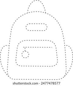 Icono de bolso escolar de seguimiento para hoja de trabajo de diseño para kindergarten 