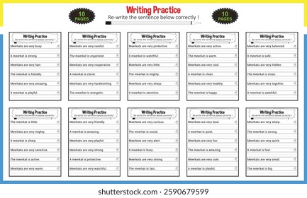 Tracing sentence worksheets for grade 1