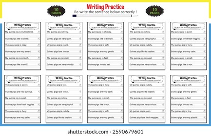 Tracing sentence worksheets for grade 1