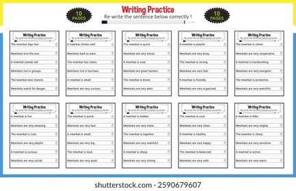 Tracing sentence worksheets for grade 1