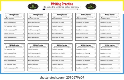 Tracing sentence worksheets for grade 1