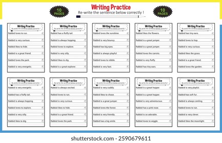 Tracing sentence worksheets for grade 1