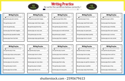 Tracing sentence worksheets for grade 1