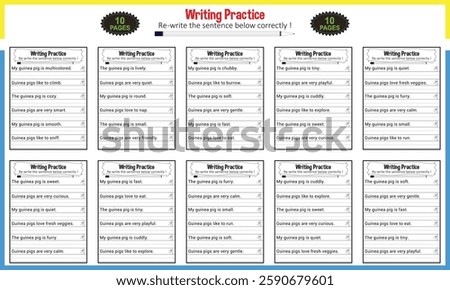 Tracing sentence worksheets for grade 1