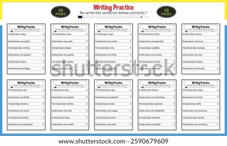 Tracing sentence worksheets for grade 1