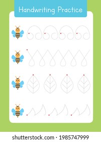 Tracing sheets for preschool children.Developing skills of writing.