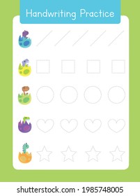 Tracing sheets for preschool children.Developing skills of writing.