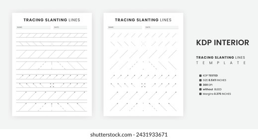 Tracing Slanting Lines Worksheets for Preschool | Lines Trace Pages Printable