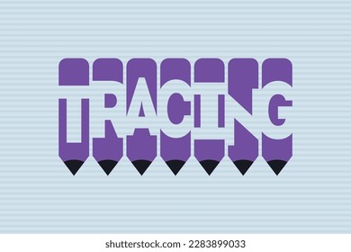 Tracing text with Pen symbol creative ideas design, vector illustration graphic design. Tracing typography negative space word vector illustration.