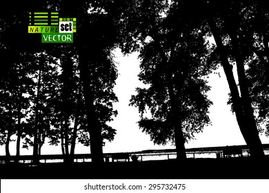 Tracing trees promenade. Vector