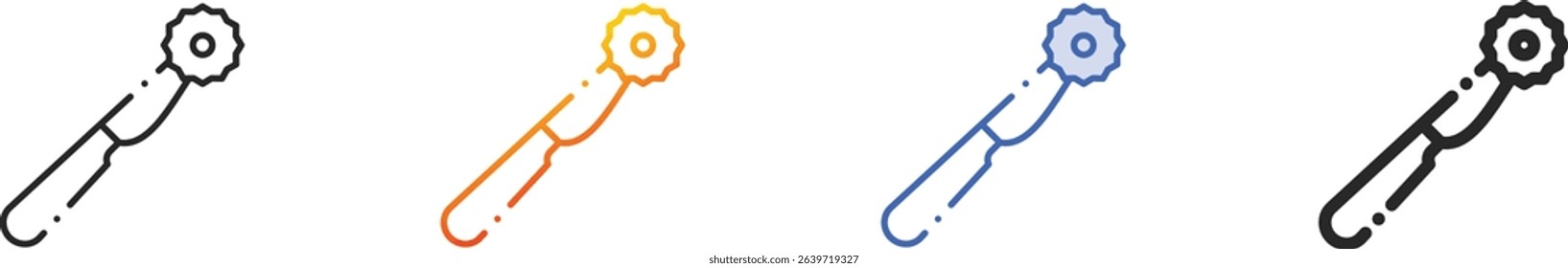 tracing wheel icon.Thin Linear, Gradient, Blue Stroke and bold Style Design Isolated On White Background