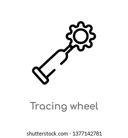 tracing wheel vector line icon. Simple element illustration. tracing wheel outline icon from sew concept. Can be used for web and mobile
