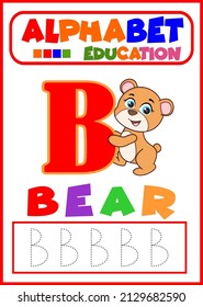 Färben des Buchstabens B für das Kind zu lernen