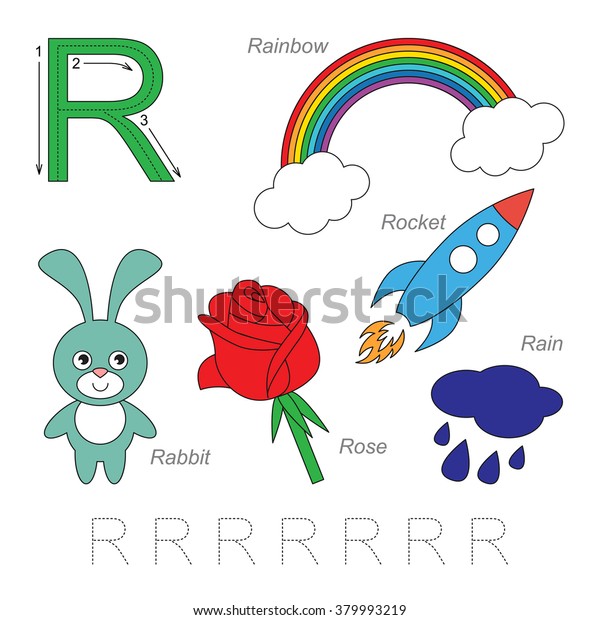 Tracing Worksheet Children Full English Alphabet Stock Vector (Royalty ...