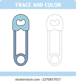 Rastrear la hoja de cálculo con la práctica de escritura a mano para niños de preescolar.  Página de colorear para niños. Rastreo de ropa de acero. página Coloración de actividades