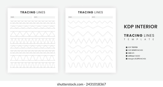 Tracing Zig Zag Lines Worksheets for Preschool | Tracing Worksheets | Lines Trace Pages Printable | Pre Handwriting Practice 