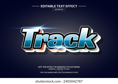Track 3D editable text effect template