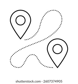 track airplane pointer map line icon vector. track airplane pointer map sign. isolated contour symbol black illustration