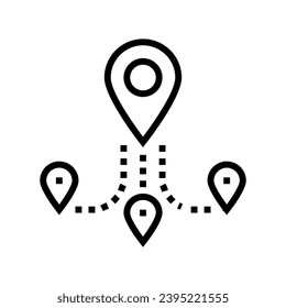 Zeiger-Zeiger-Linie Symbol Vektorgrafik. Zeigerzeichen für das Flugzeug. isoliertes Kontursymbol